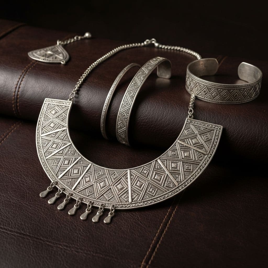 مجوهرات طوارق فضية